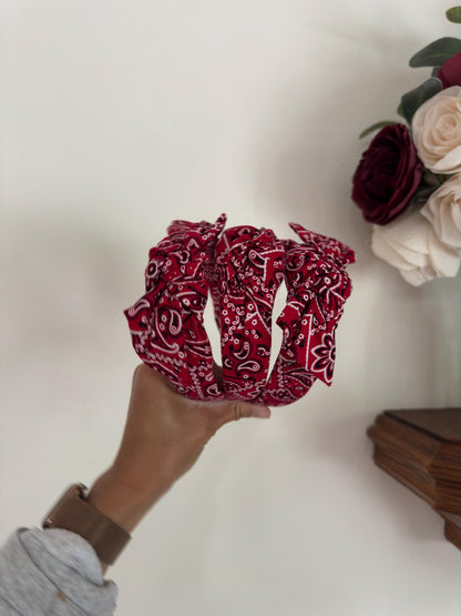 Red Bandana Headband, Bandana Headband