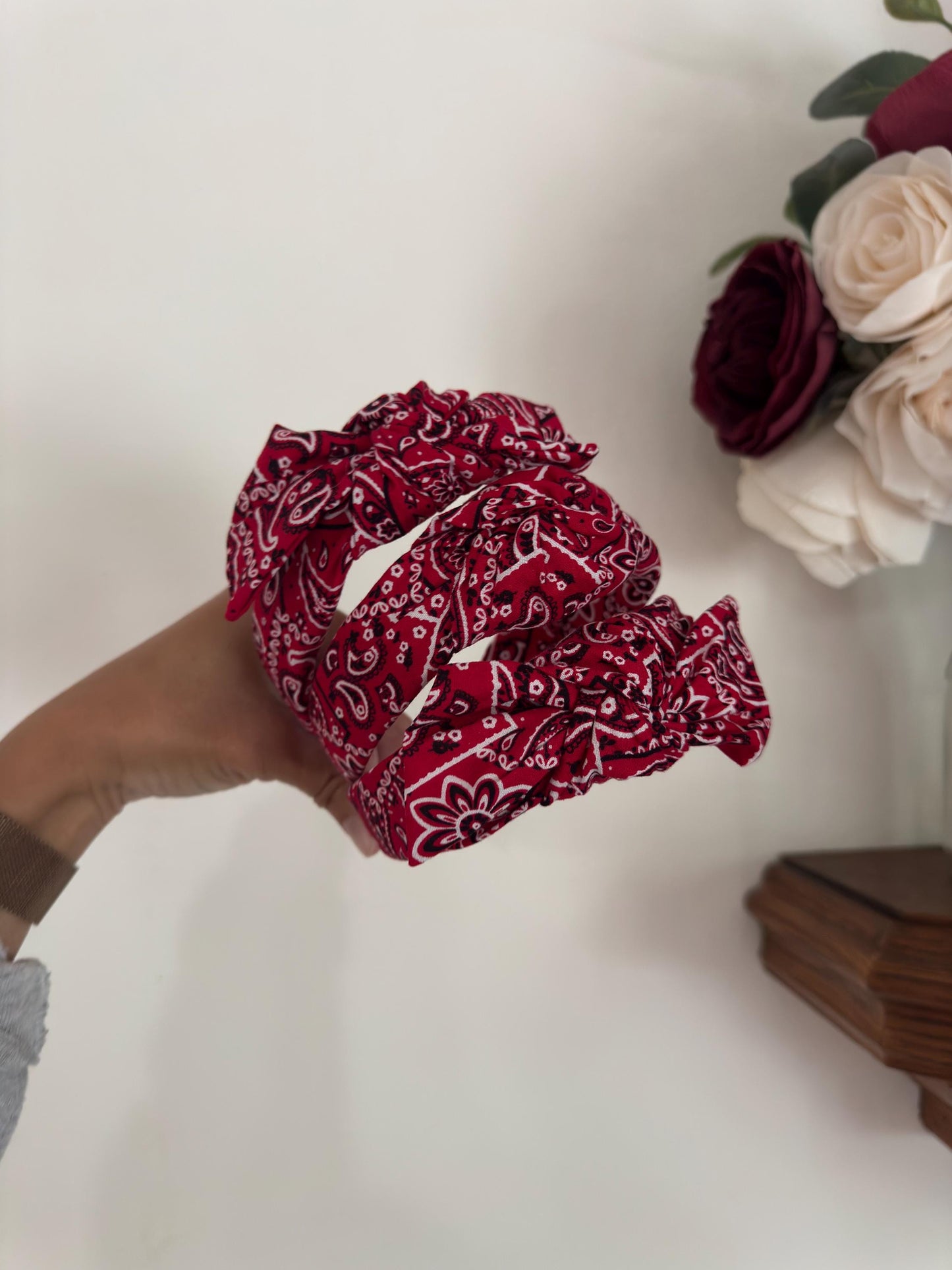 Red Bandana Headband, Bandana Headband