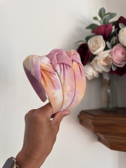 Tie Dye Headband, Pink & Orange Tie Dye
