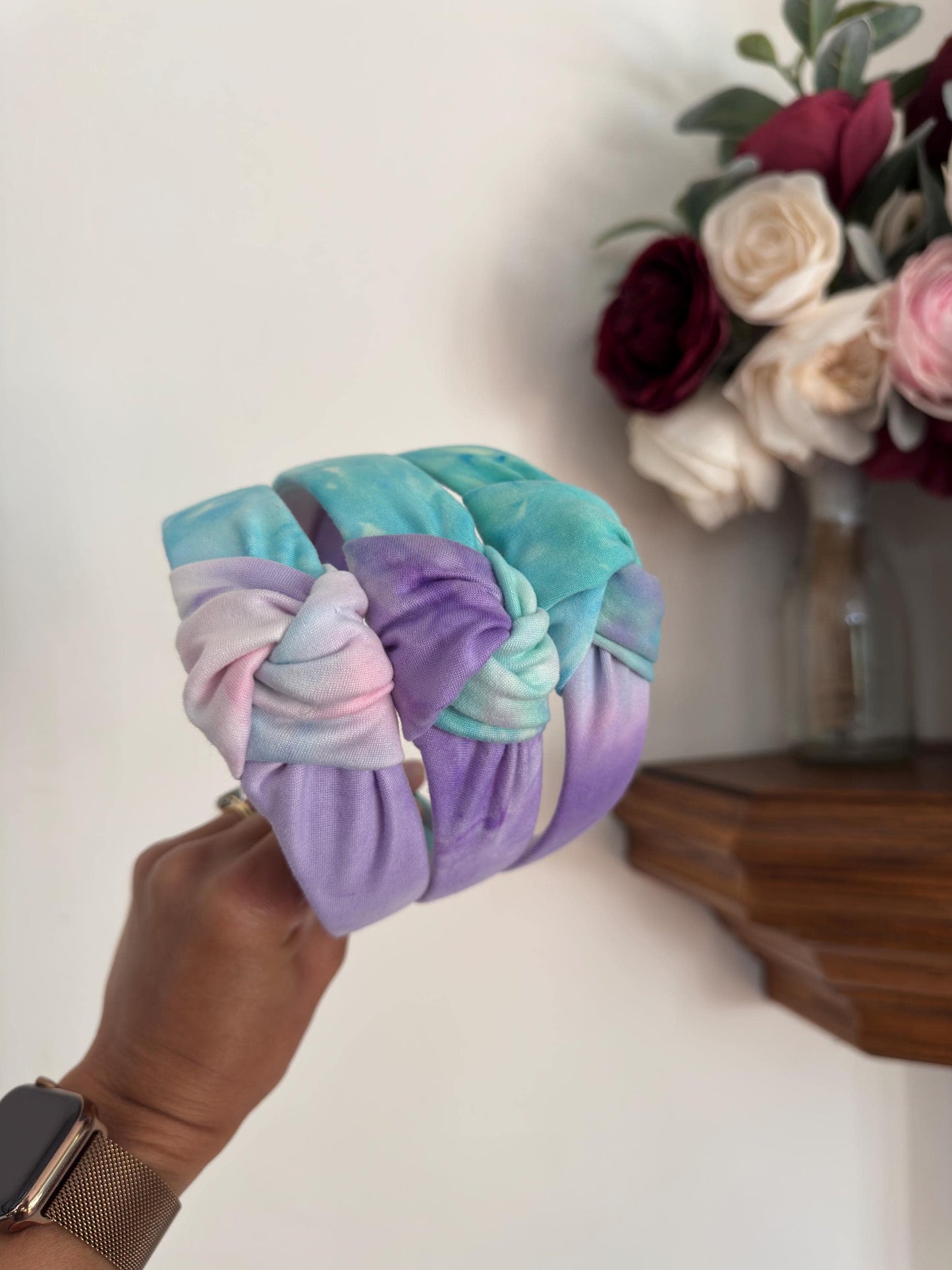 Tie Dye Headband, Blue & Purple Tie Dye