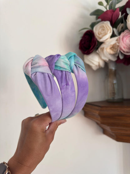 Tie Dye Headband, Blue & Purple Tie Dye