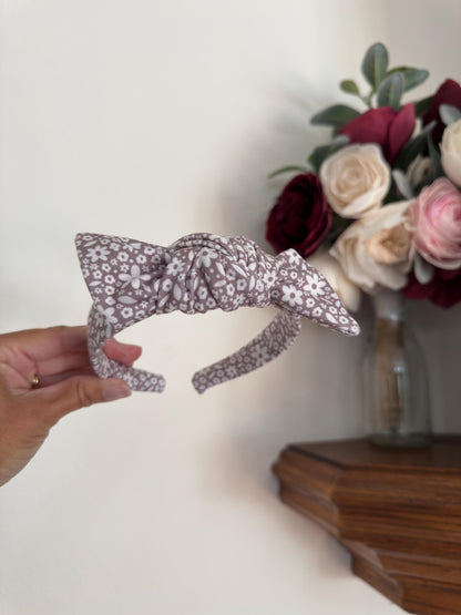 Brown Floral Headband, Neutral