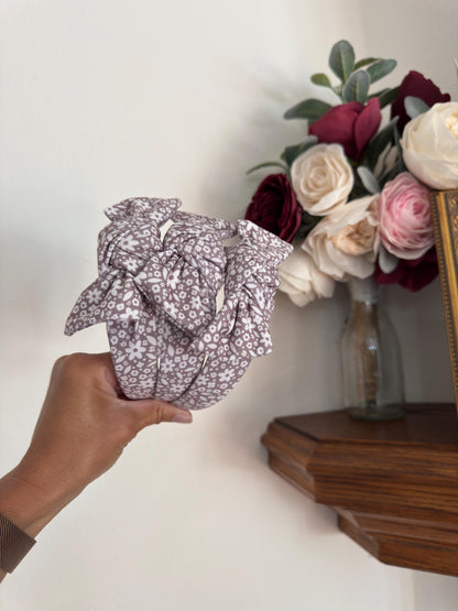 Brown Floral Headband, Neutral