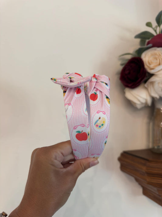 Pink School Supplies, Back to School Headband,  Teacher Headband