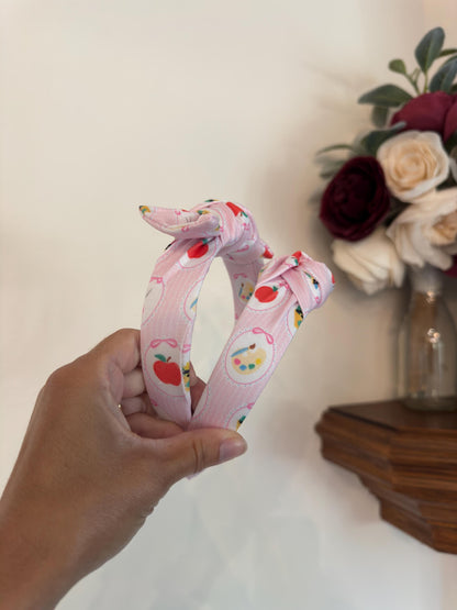 Pink School Supplies, Back to School Headband,  Teacher Headband