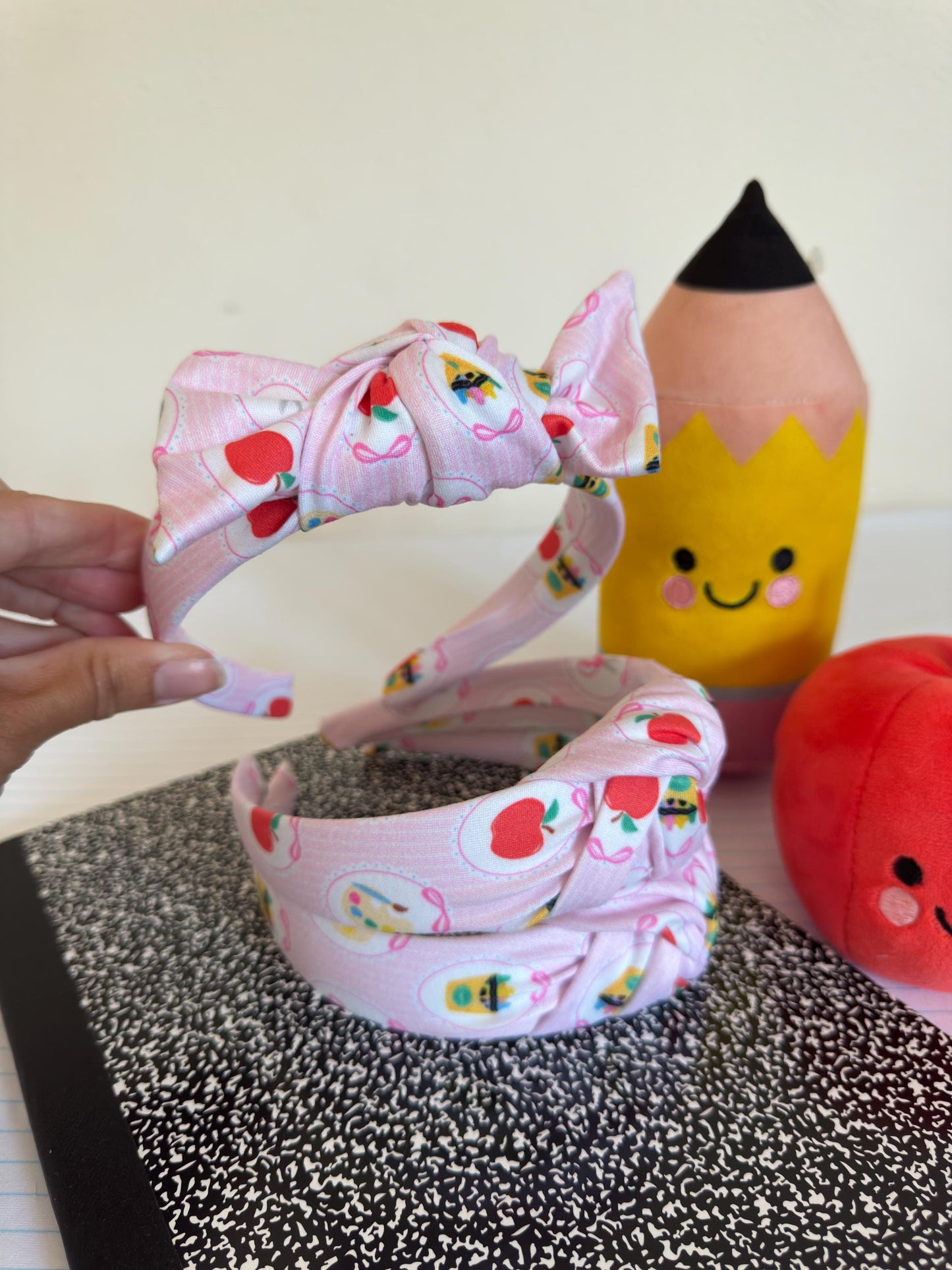 Pink School Supplies, Back to School Headband,  Teacher Headband