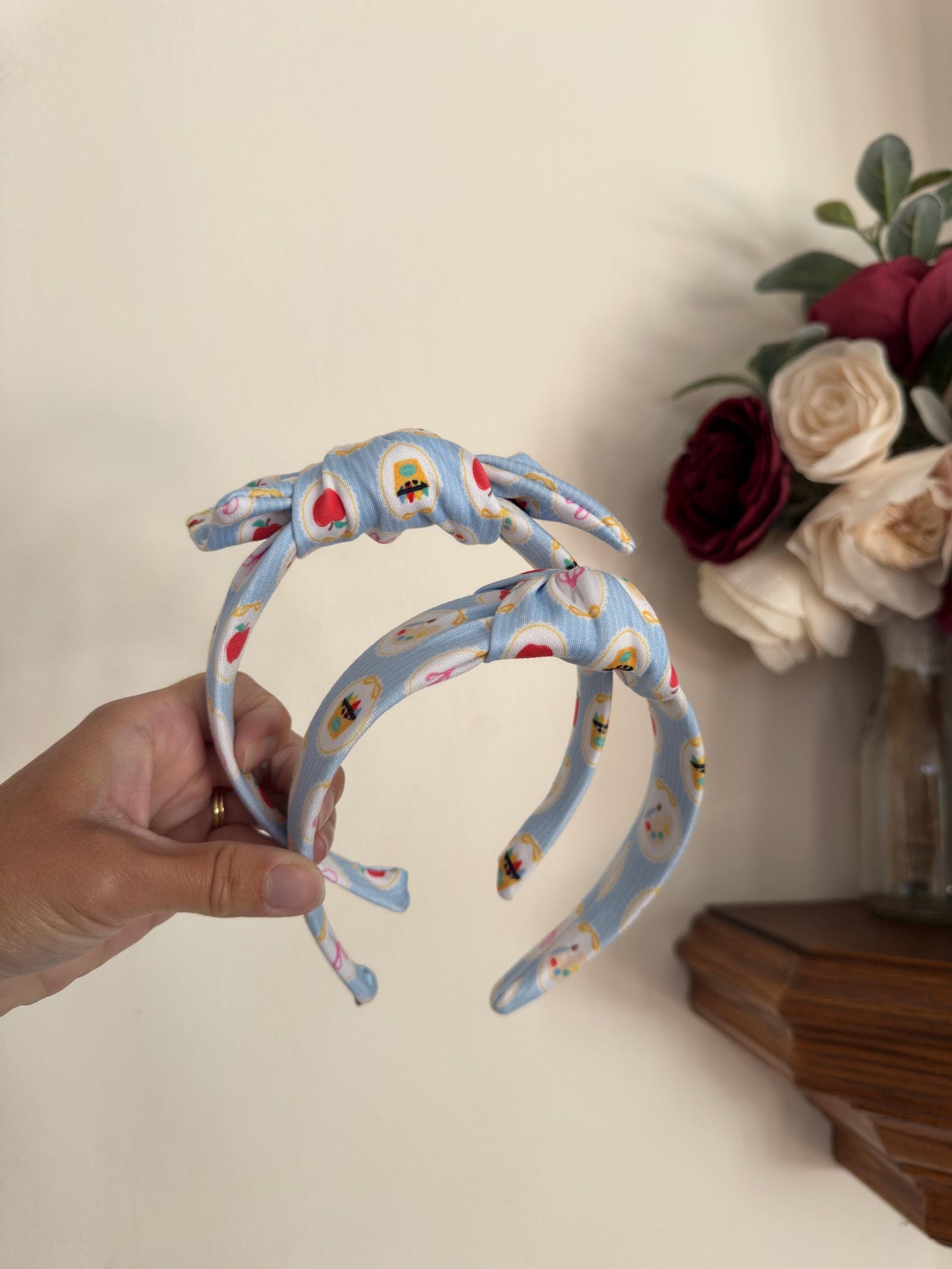 Blue School Supplies, Back to School Headband,  Teacher Headband