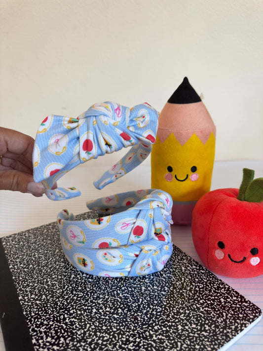 Blue School Supplies, Back to School Headband,  Teacher Headband