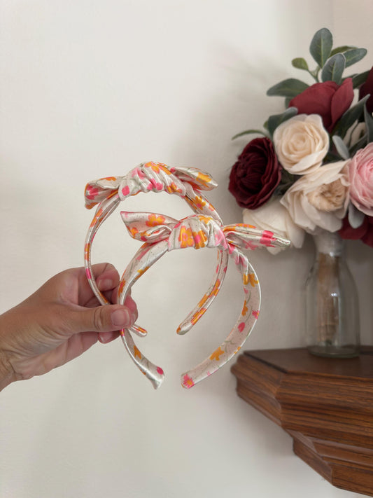 Summer Floral Satin Headband
