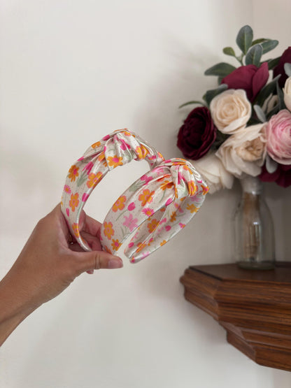 Summer Floral Satin Headband
