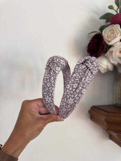Brown Floral Headband, Neutral