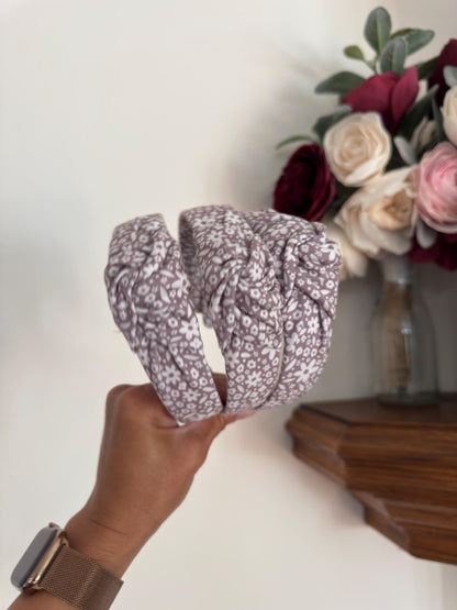 Brown Floral Headband, Neutral