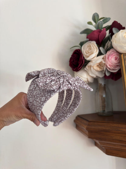Brown Floral Headband, Neutral