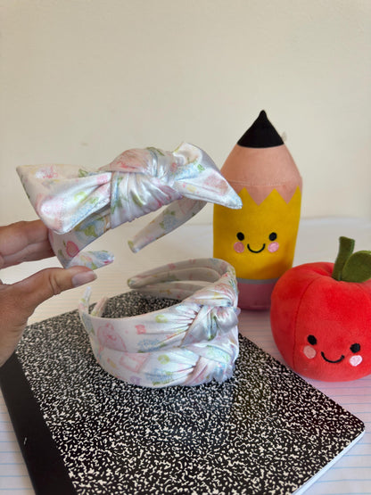 Satin Back to School Headband,  Teacher Headband