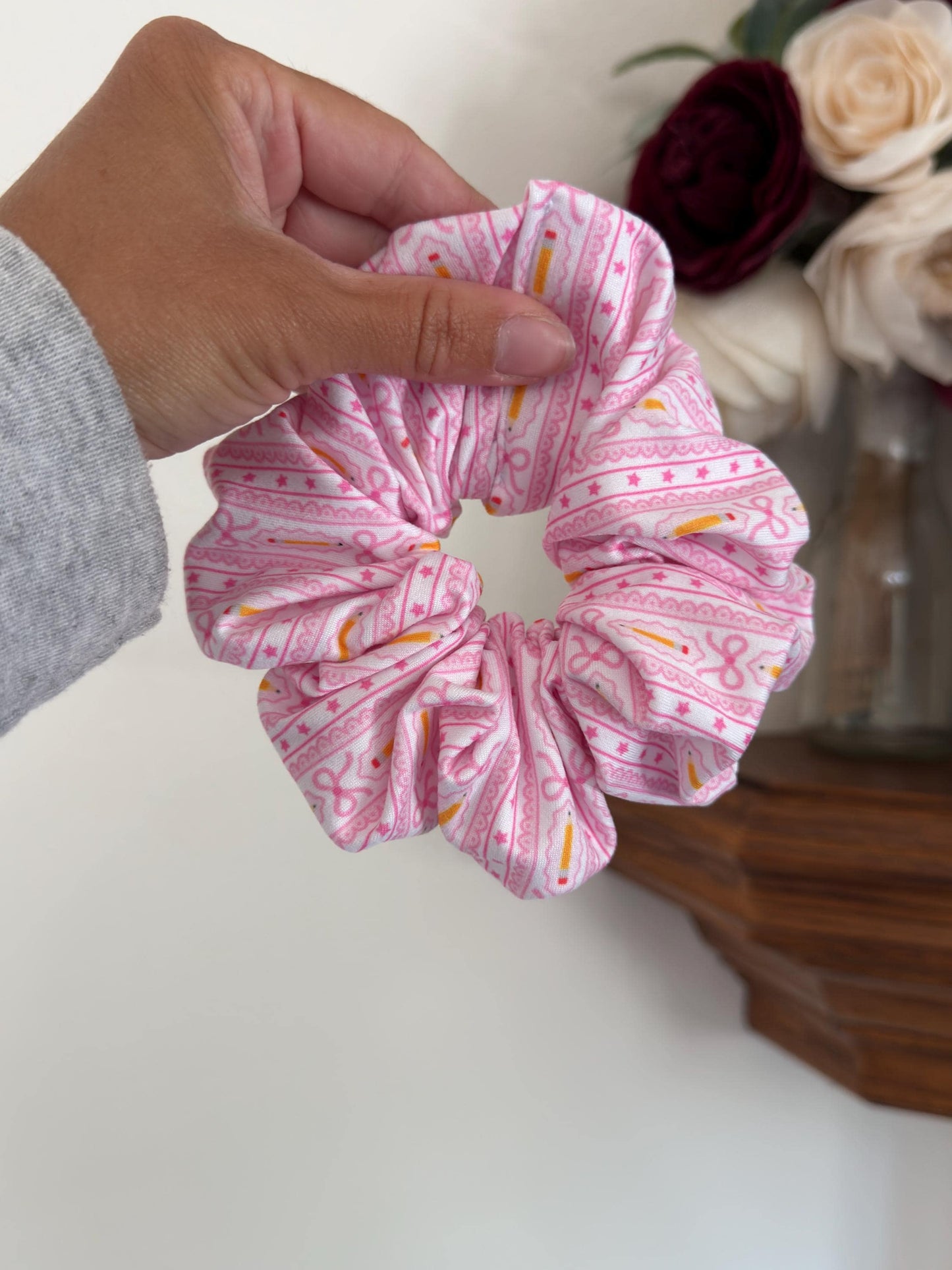 Pencil Bows Scrunchie: Back to School Hair Accessory
