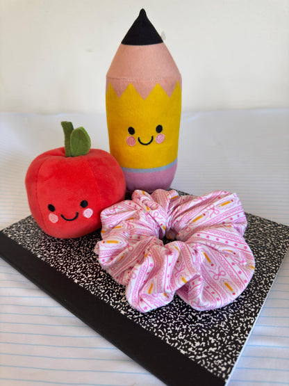 Pencil Bows Scrunchie: Back to School Hair Accessory