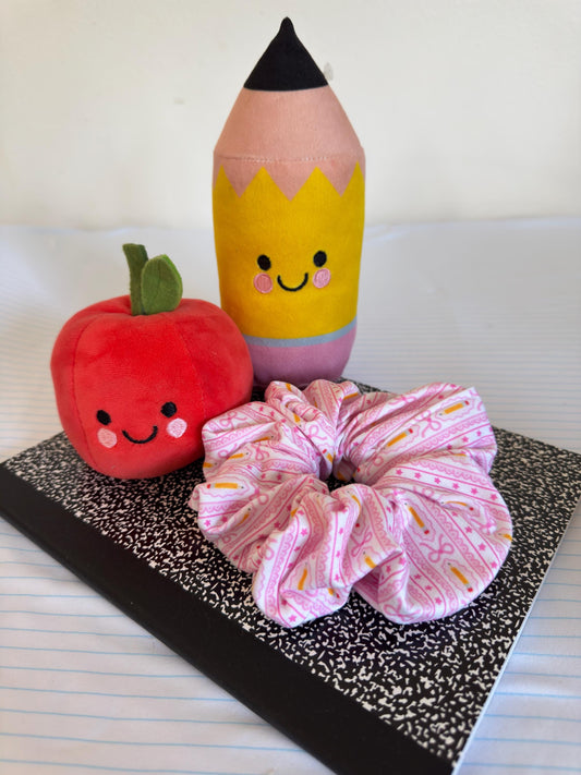 Pencil Bows Scrunchie: Back to School Hair Accessory
