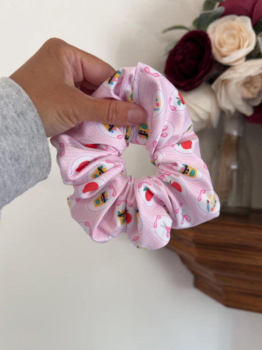 Pink School Scrunchie: Back to School Hair Accessory