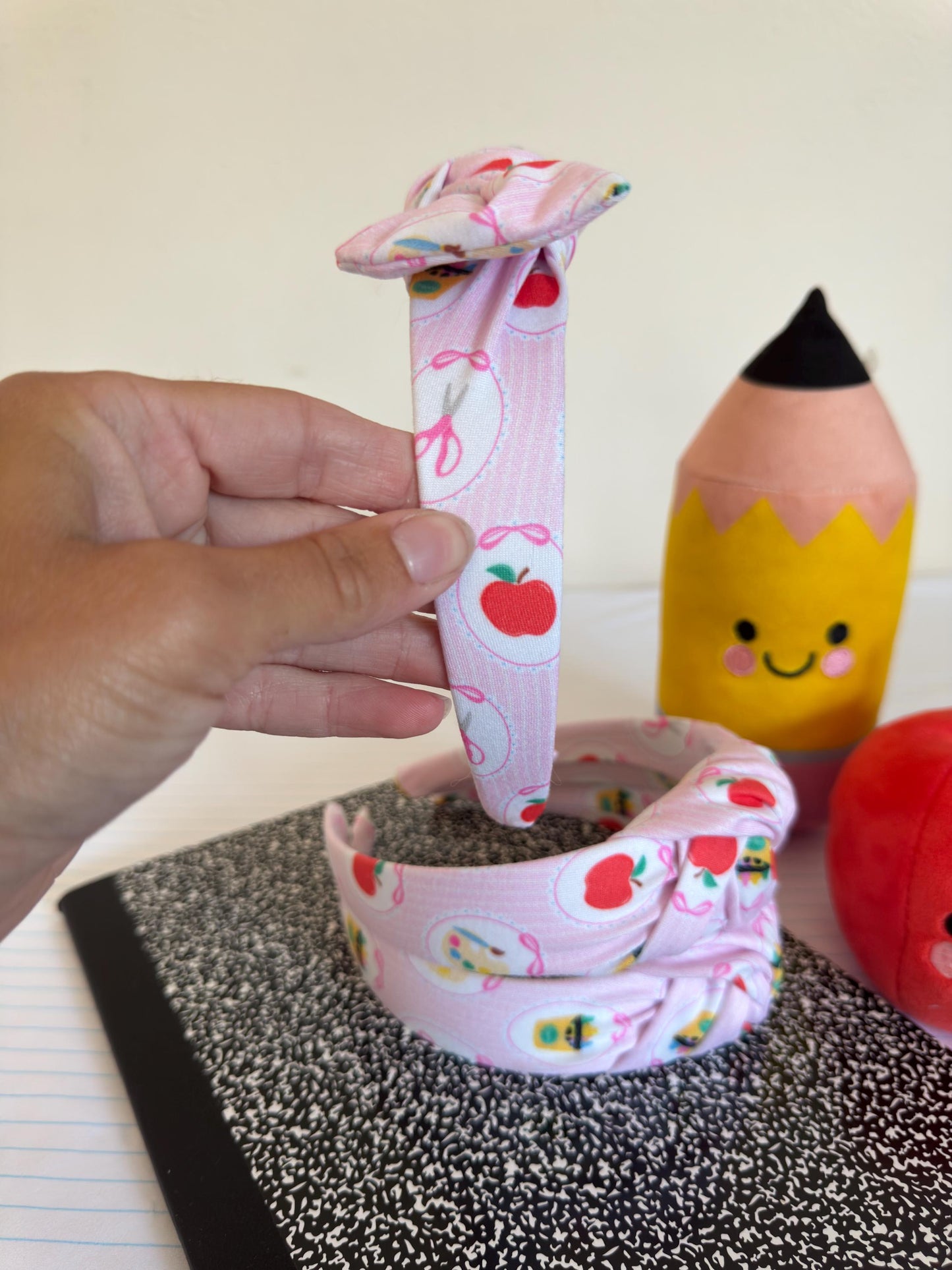 Pink School Supplies, Back to School Headband,  Teacher Headband