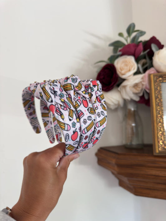 Pencils & Apples, Back to School Headband,  Teacher Headband