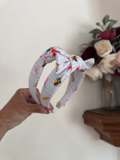 White School Supplies, Back to School Headband, Teacher Headband