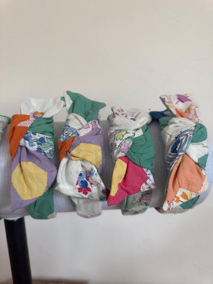 REPURPOSED Quilt Top  Headband