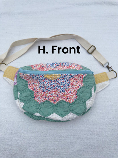 Handmade Vintage Repurposed Quilt Bum Bag