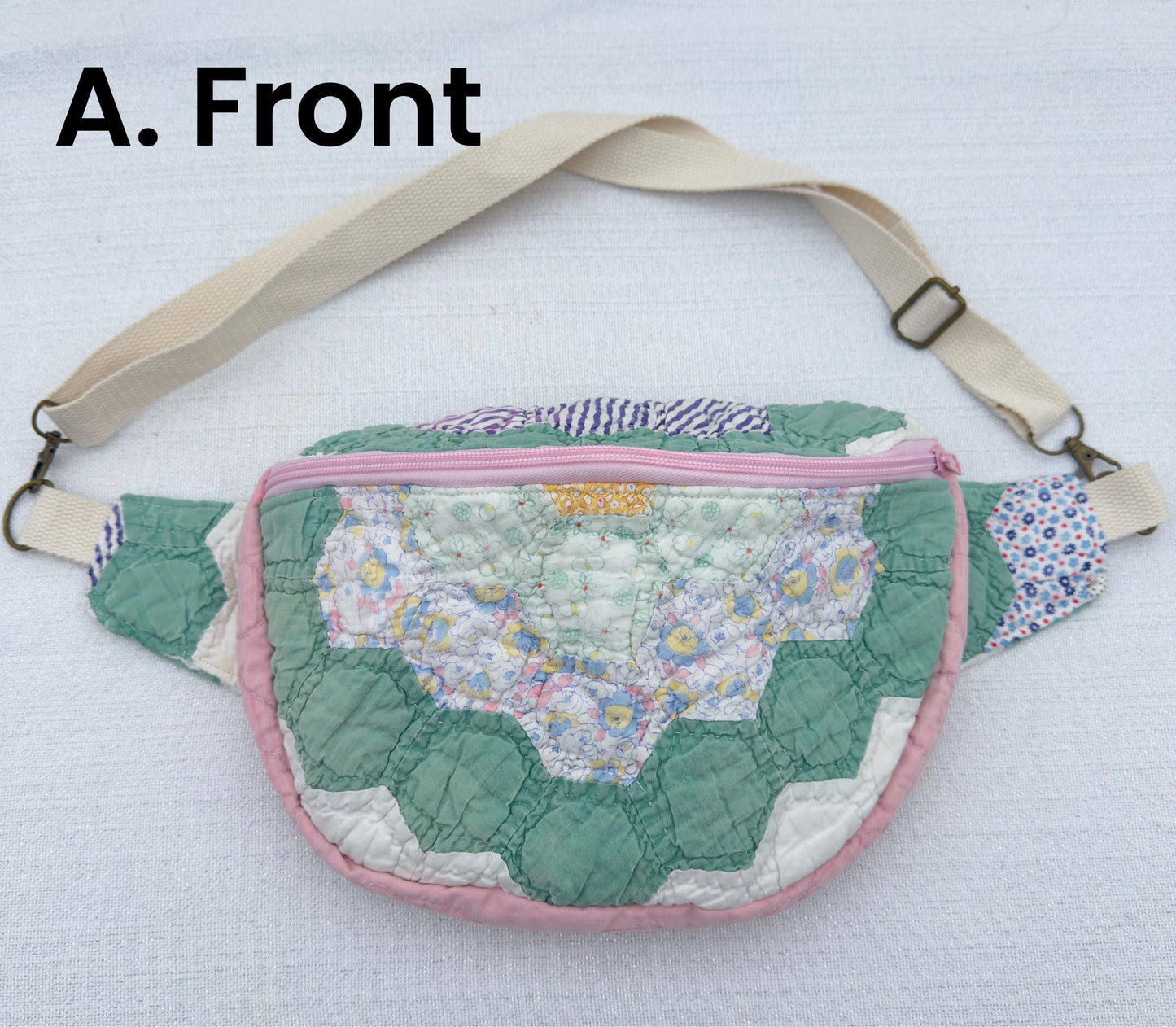 Handmade Vintage Repurposed Quilt Bum Bag