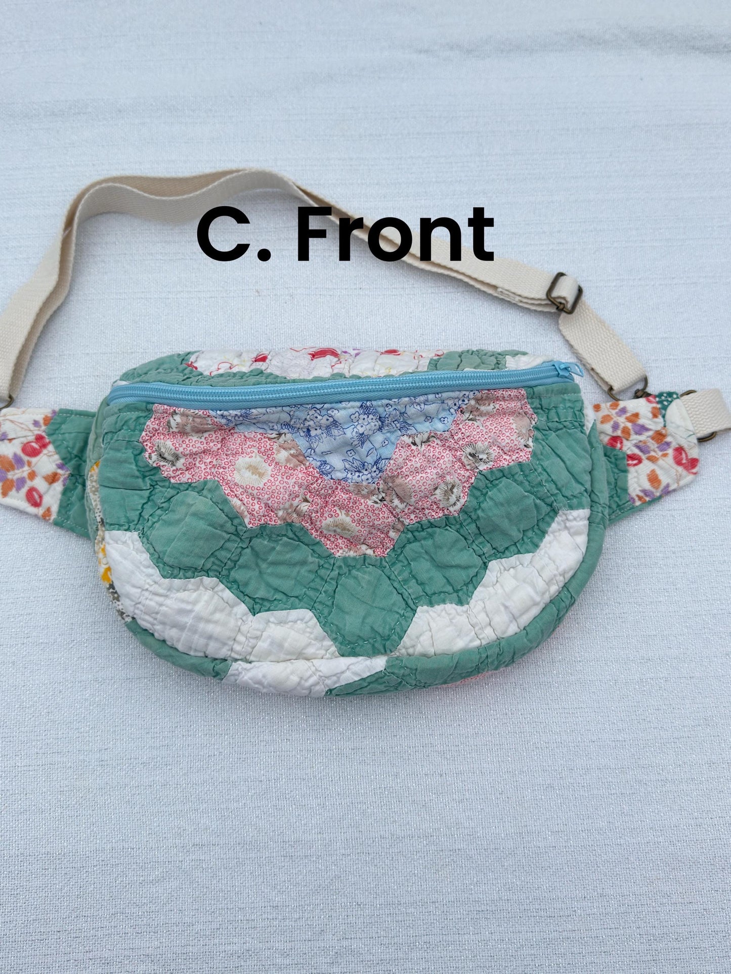 Handmade Vintage Repurposed Quilt Bum Bag