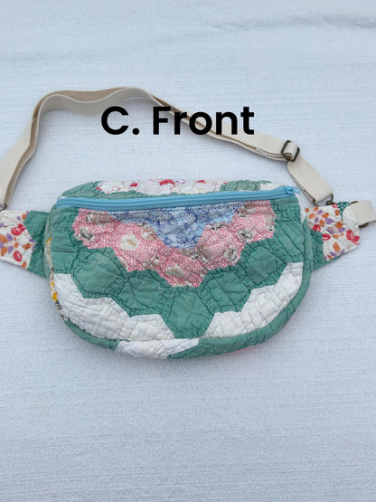 Handmade Vintage Repurposed Quilt Bum Bag