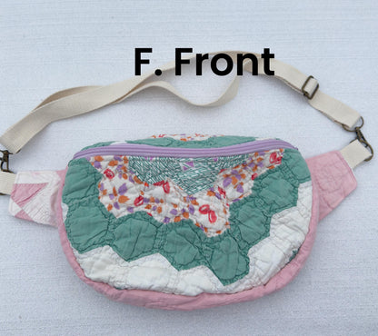 Handmade Vintage Repurposed Quilt Bum Bag