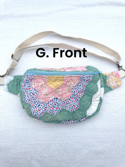 Handmade Vintage Repurposed Quilt Bum Bag
