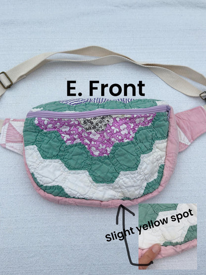 Handmade Vintage Repurposed Quilt Bum Bag