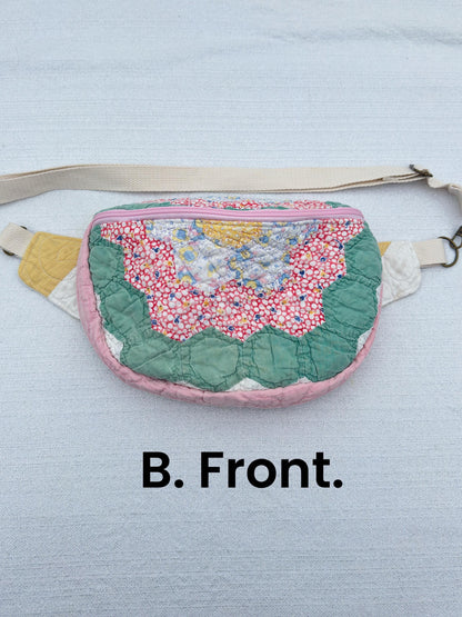 Handmade Vintage Repurposed Quilt Bum Bag