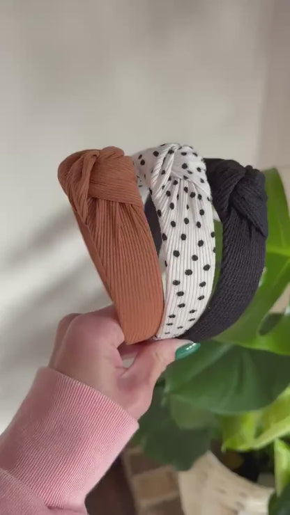 Knotted Hard Headband: Neutral Women's Headband